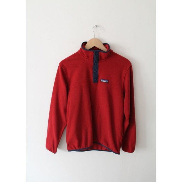 Patagonia Micro D Strap T Fleece Sweater Size Men's Small Red - Picture 3 of 8